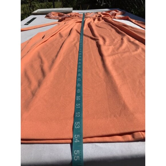 Vtg S M 60s 70s Mod Angel Bell Sleeve Goddess Boho Hippie Polyester Maxi Dress - Picture 5 of 16